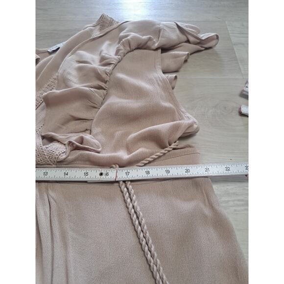 Baltic Born Womens Jennifer Deep V Flutter Sleeve Maxi Dress 3XL XXXL Boho Beige - Picture 12 of 14